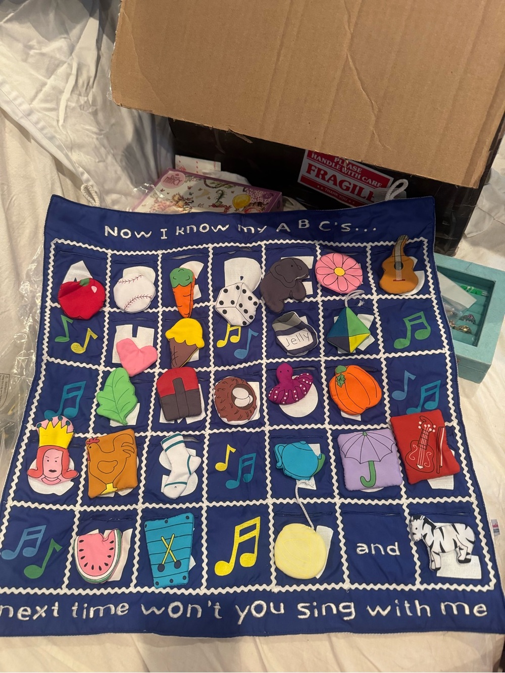 Children's Navy ABC Felt Quiet Book Panel